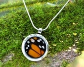 Real Monarch Butterfly Wing Pendant Necklace Reversible