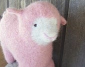 Waldorf Toy - Stuffed Animal - Sheep of a different color, PINK, Knitted and Felted, Eco-Friendly, All Natural Barnyard Friend - woolies