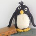 Stuffed Animal Toy,  Penguin, Knitted Friend, All Natural Toy, Eco Friendly Kids Toy