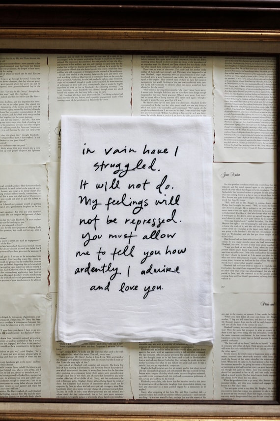 Mr. Darcy Proposal Dish Towel