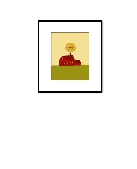 drawing art print house new home gift family children - OUR HOUSE