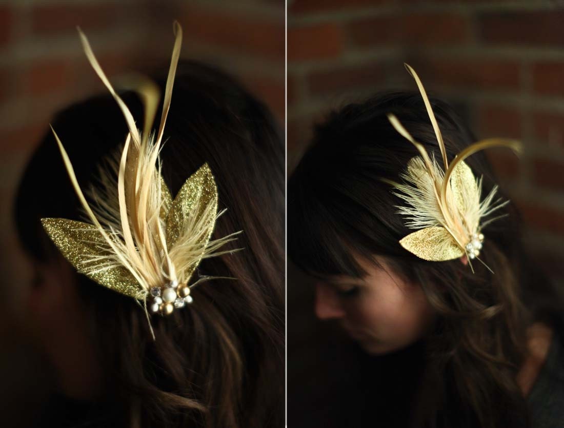 Glitter and Feathers Fascinator, Miss Gilda