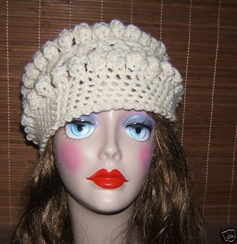 CROCHET CROSS OVER AND POPCORN STITCH CITY GIRL CLOCHE HAT