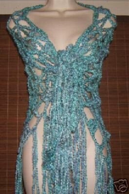 FREE/SHIP GORGEOUS HAND CROCHETED CELEBRITY STYLE SHAWLS TURQUOISE