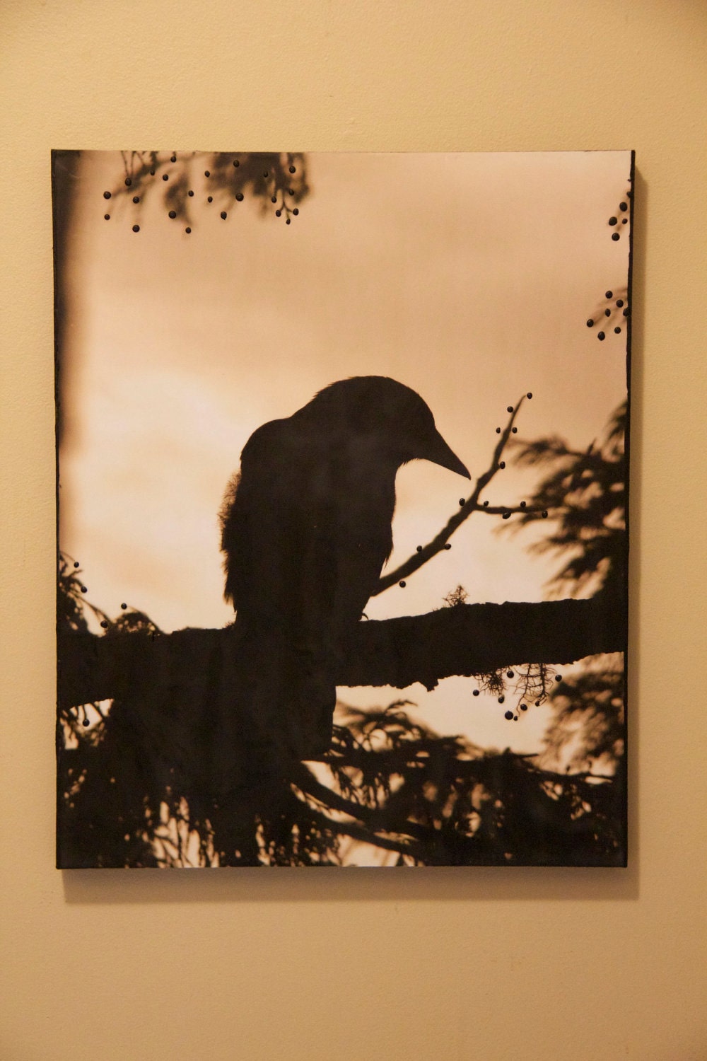 West Coast Blackbird 20X24-encaustic painting
