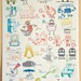 Large Robot Alphabet Art Print - Alphabet print, baby nursery, nursery decor, nursery wall art, kids art, robot art, large art print