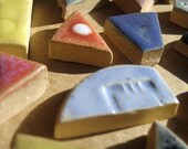 Grab Bag of 25 Random Colorful Handmade Ceramic Tiles