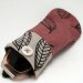 Linen fabric sunglasses case - screenprinted leaf
