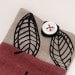 Linen fabric sunglasses case - screenprinted leaf