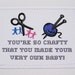 Clever new baby card. You're so crafty you made your very own baby.