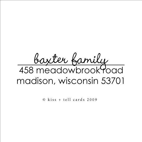 custom address rubber stamp with script name - wood handle
