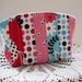 Cosmetic Bag Clutch Zipper Purse Flea Market Fiesta Bouquet in Turquoise