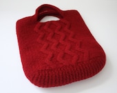 Felted Handbag in Ruby Red