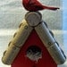 Cardinal Birdhouse with a Corky Roof