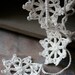 Crochet Garland - Wall Hanging - Small Doily Bunting -- Snowflake garland -- Bleached White