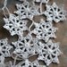 Crochet Garland - Wall Hanging - Small Doily Bunting -- Snowflake garland - Snow White
