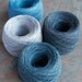 Linen yarn thread -- four balls -- grey, blue