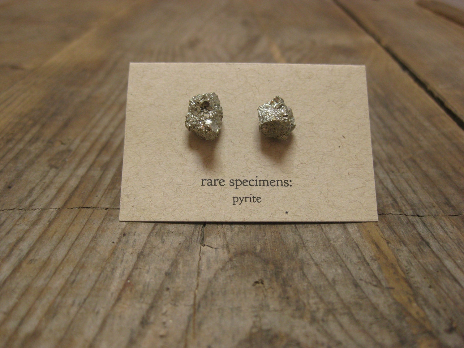 pyrite studs rare specimen etsy