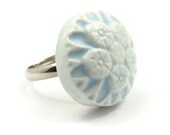 Baby Blue Floral Bouquet - Adjustable  Ring