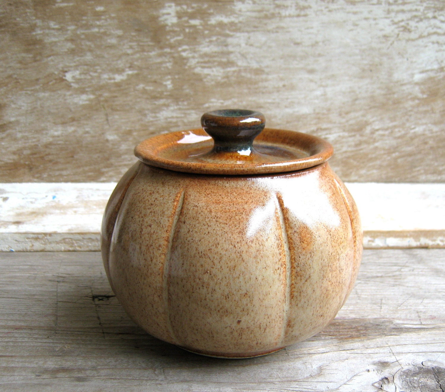 Pumpkin Jar Handmade Stoneware Pottery