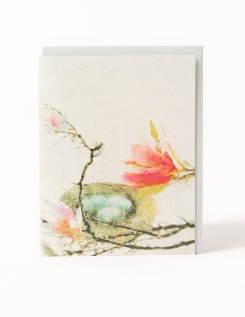Magnolia Nest -Happy Birthday Greeting Card- Gorgeous Art