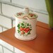Vintage Wild Strawberry Pattern Ceramic Sugar Bowl by Fortnum & Mason, London England