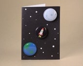 Rocket Ship Gift Card featuring Badges