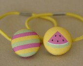 Watermelon - Fabric Covered Hair Bobbles