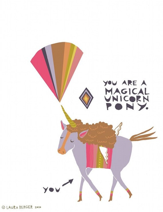 Magical Unicorn Pony Greeting Card