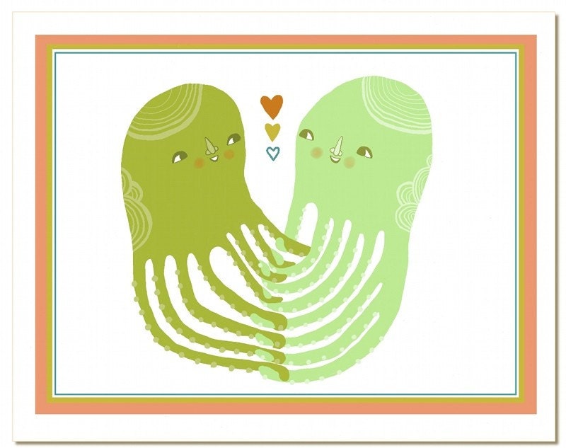 Holding Hands - greeting card
