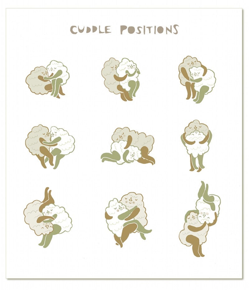Cuddle Postions - greeting card