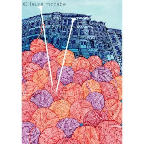 Crafting in Brooklyn 5x7 art print