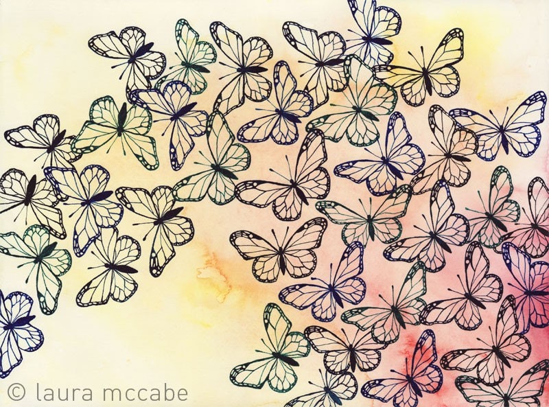Monarch Swarm 8.5x11 art print