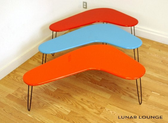 Mid Centruy Booma-rang coffee cocktail table retro Atomic Classic Eames Era