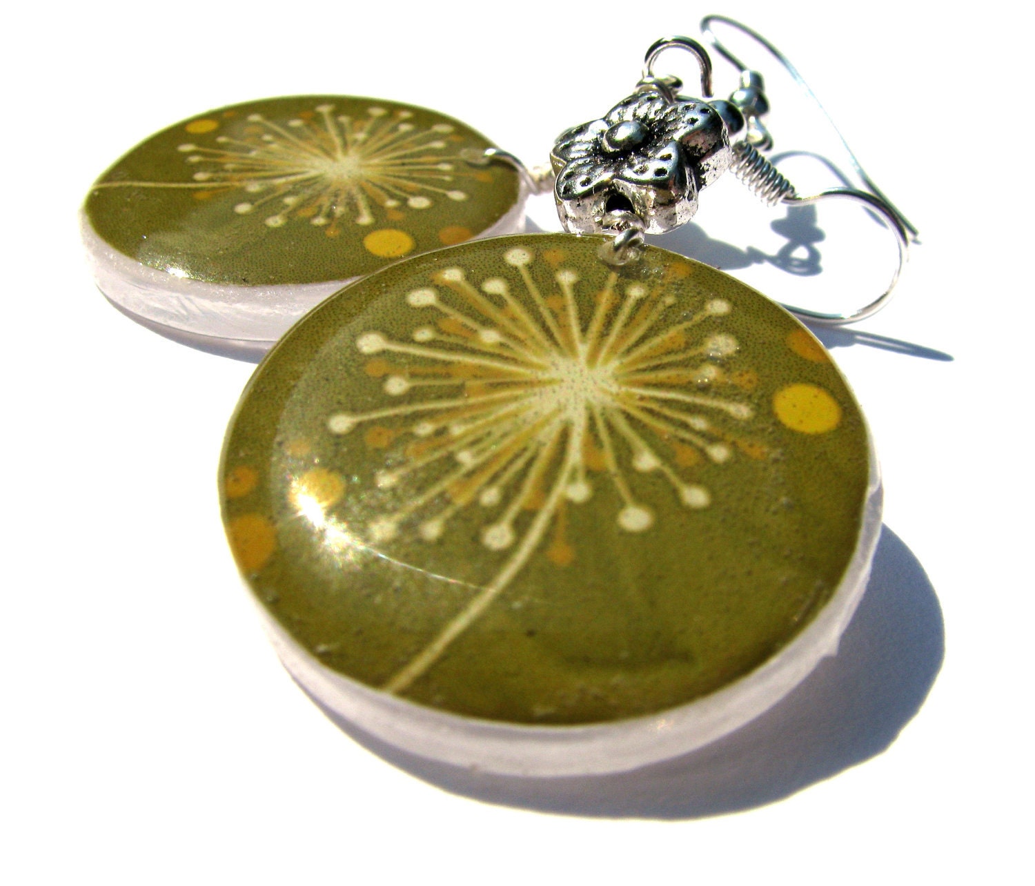 Vintage Dangle Earrings: Vintage Dandelion