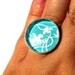 Caribbean Sea--Silver Adjustable Ring