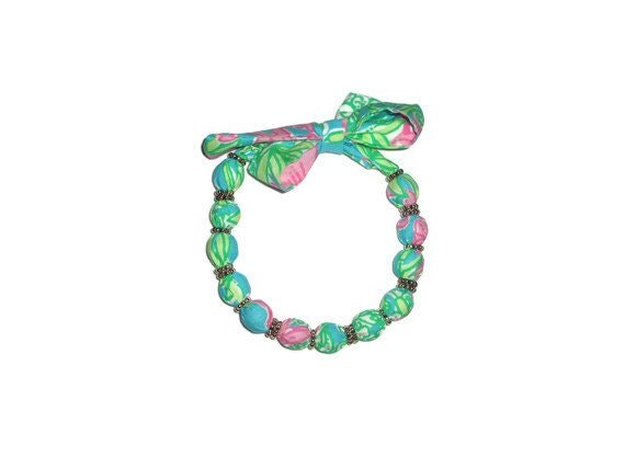 Fabric Necklace Choker made with Lilly Pulitzer Fabric