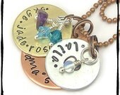Personalized Mother or Grandmother Hand Stamped Necklace