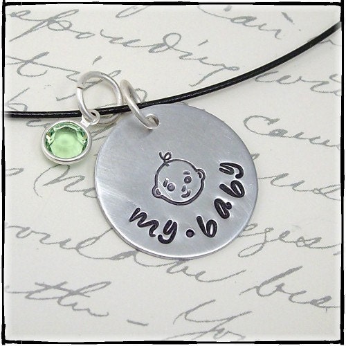 Oh Baby Baby Hand Stamped Personalized Necklace of Your Baby