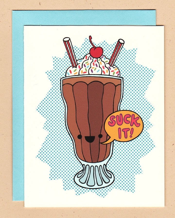 suck it milkshake card