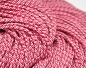 rosy swirl - twisters handspun 3 ply 146 yards (bfl/tussah silk)