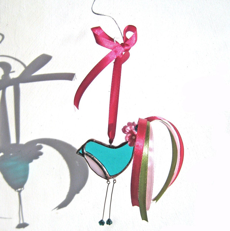 Little Dandy Bird no.69 stained glass bird suncatcher