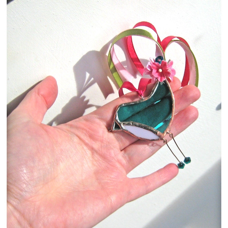 Little Dandy Bird no.69 stained glass bird suncatcher