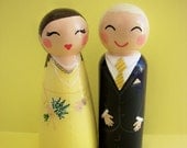 Hand Painted Love Boxes Custom Anniversary Cake Topper Peg Dolls Wood