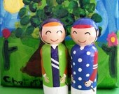 Hand Painted Love Boxes Racing Silks Jockey Kentucky Derby Preakness Belmont Peg Dolls Wood