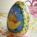 Hand Painted Love Boxes Easter Egg Ornament yellow wood