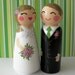 Hand Painted Love Boxes Custom Wedding Bride Groom Cake Topper Peg Dolls Wood