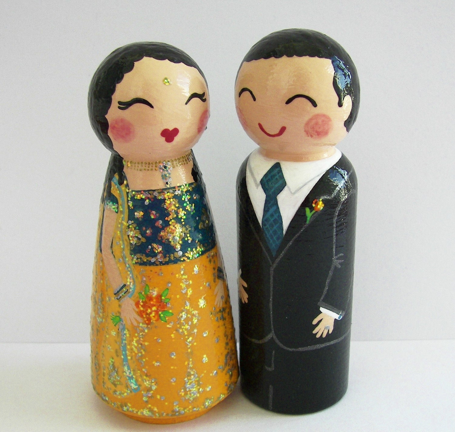 Hand Painted Love Boxes Custom Wedding Cake Toppers Stand and Bunting to match