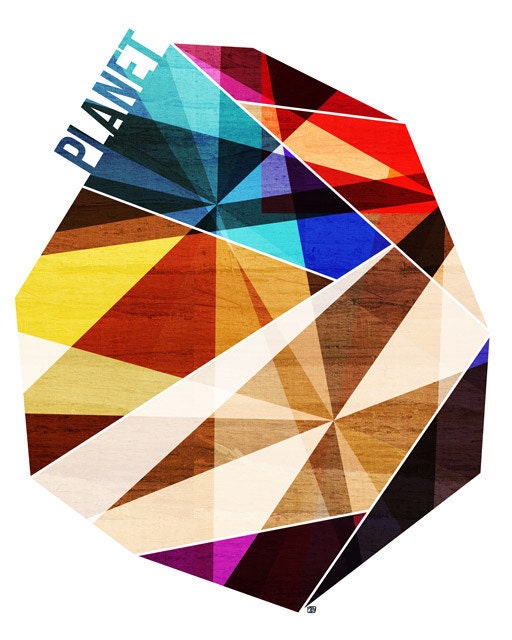 Planet Rock, (Geometric Stone) 8X10 Art Print