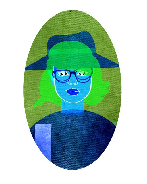 Ms. Sleuth (Vintage Inspired Portrait) , 8X10 Art Print